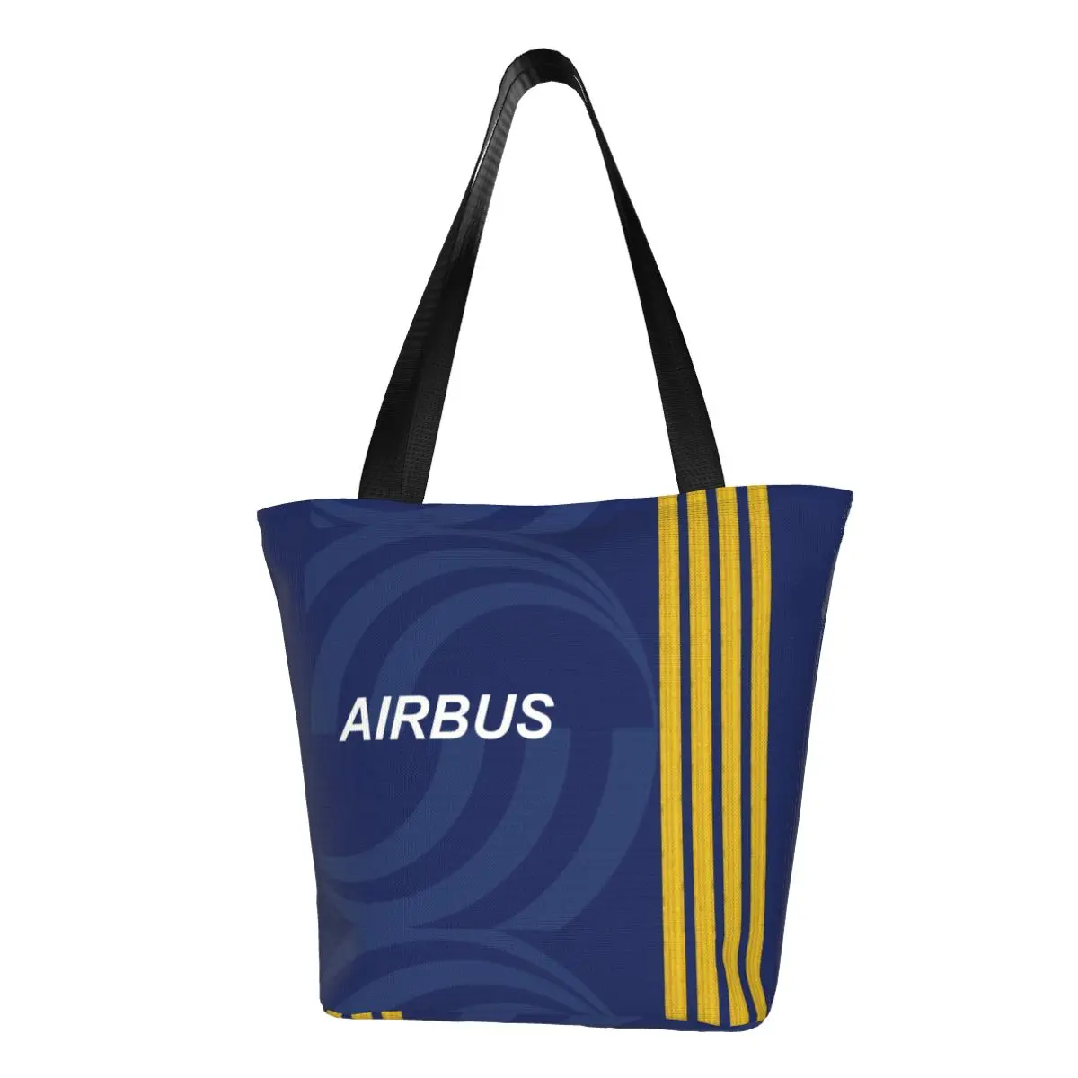 

Reusable Airbus Fighter Pilot Shopping Bag Women Canvas Shoulder Tote Bag Washable Aviation Airplane Grocery Shopper Bags