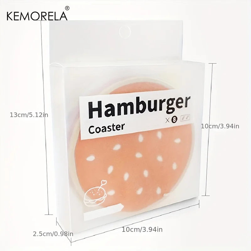Burger-Shaped Silicone Coaster Set – Creative Cup Pads for Kitchen and Bar Decor