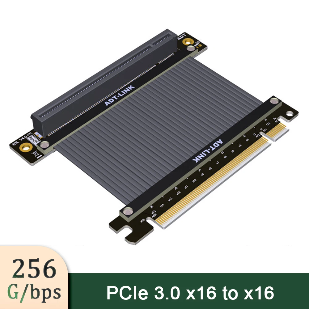 Nuovo Cavo Di Prolunga Per Scheda Grafica Adt Pci-E 3.0 X16 Eth Mining Rtx3090 Rx6800Xt Chassis Verticale Verticale Pcie 16X Pci Express