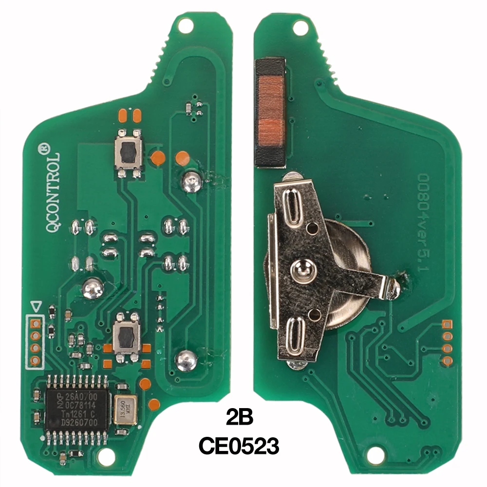 Jingyuqin 2 버튼 원격 자동차 키 ASK/FSK 434Mhz 시트로엥 C4 C5 C6 C8 Xsara Picasso For Peugeot 107 207 307 308 CE0536/0523