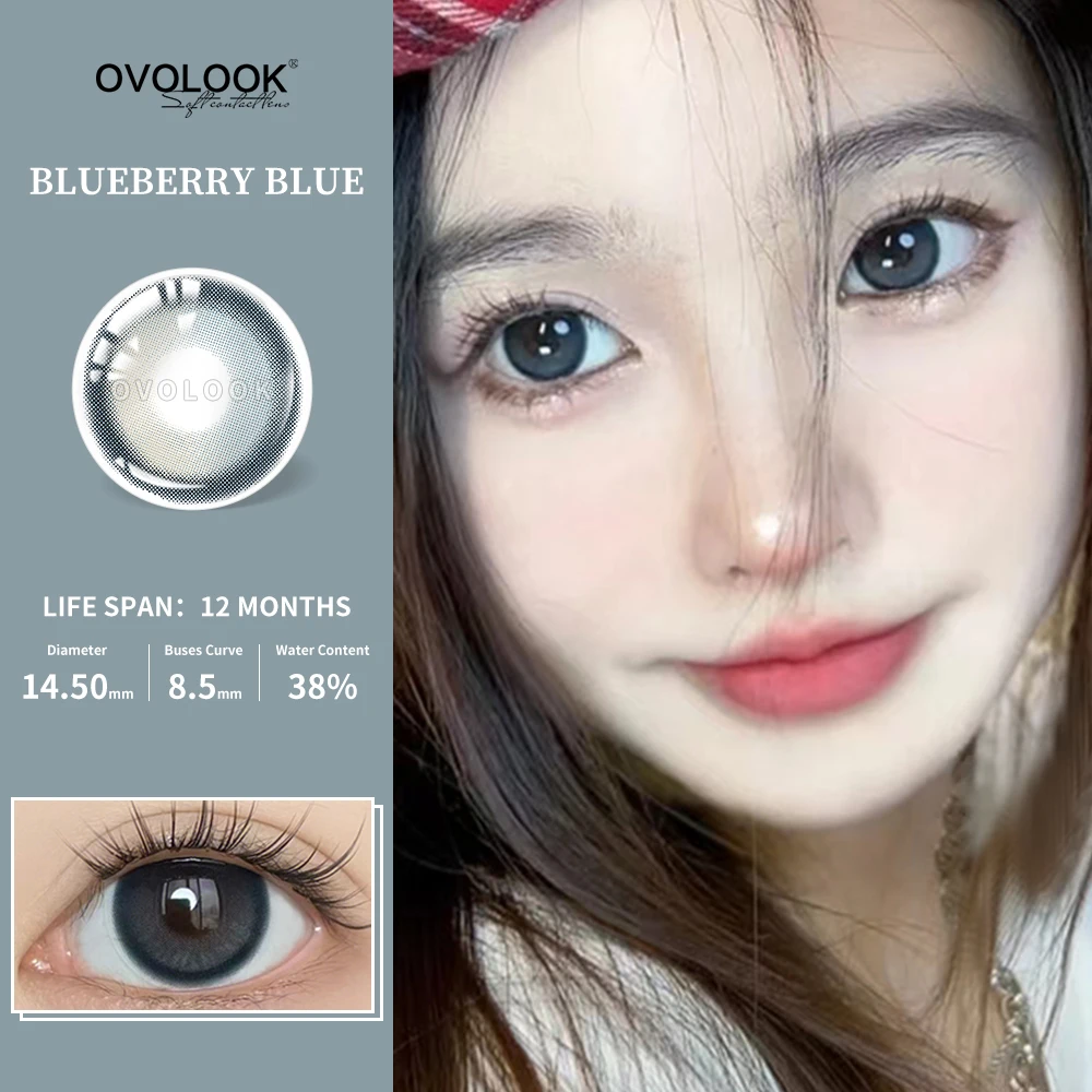 

OVOLOOK-2pcs/pair Comestic Contact Lenses for Eyes Beauty Pupil Natural Color Lens Eyes for Myopia Lenses Eye Color Yearly Use