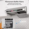 Cabinet Range Hood 36 Inch with Voice/Gesture/Touch Control, 900 CFM Kitchen Hood Vent with 4-Speed Exhaust Fan 6