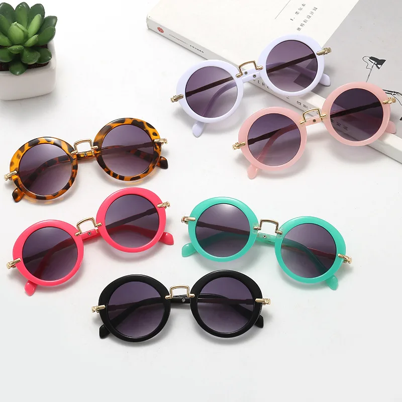 Fashion Round Glasses Children Sunglasses Classic Cute Girls Kids Sun Glasses UV400 Protection Eyewear Baby De Sol Gafas UV400