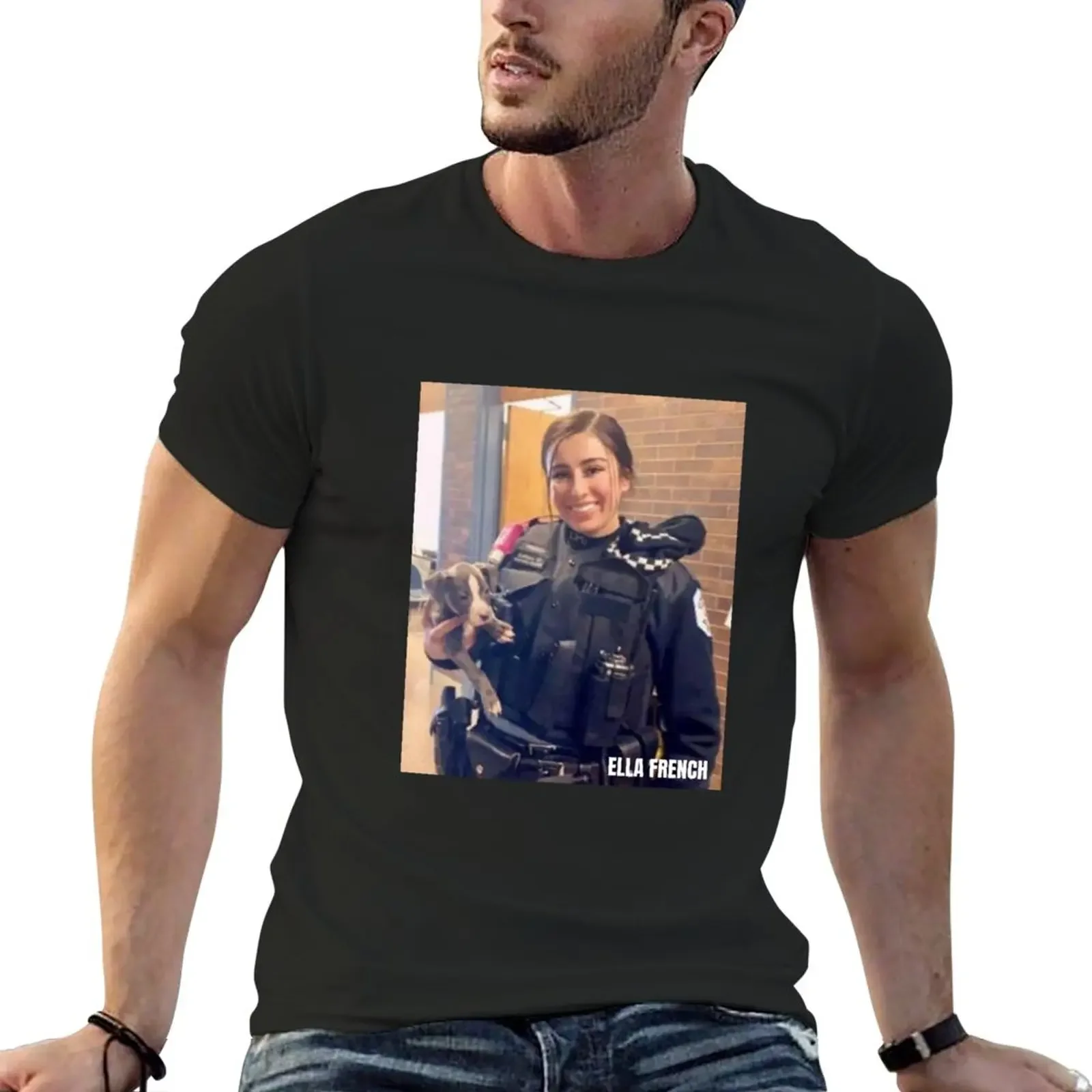 

Ella French T-Shirt tops tees oversizeds customs mens t shirts pack