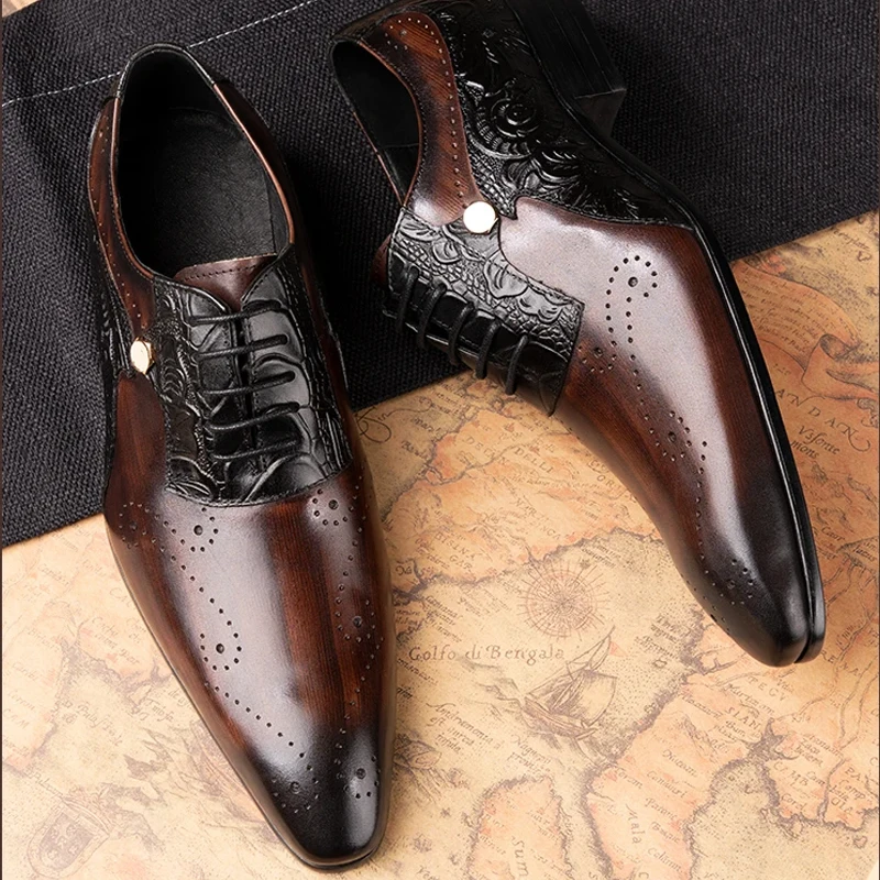 

Броги мужские из натуральной кожи, свадебные классические туфли ручной работы, на шнуровке, новейший дизайн, модная повседневная обувь, заостренный носок