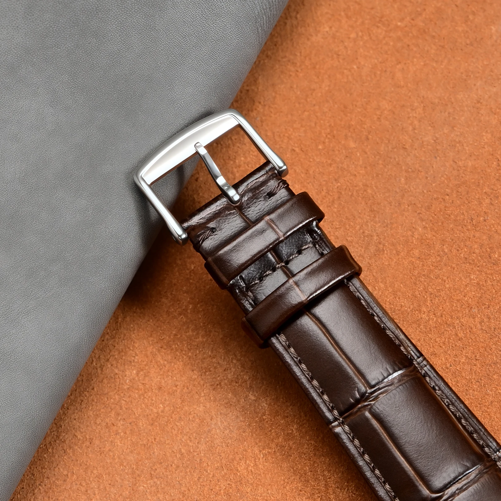 Premium Genuine Leather Watch Band - Universal Fit Replacement Wristband