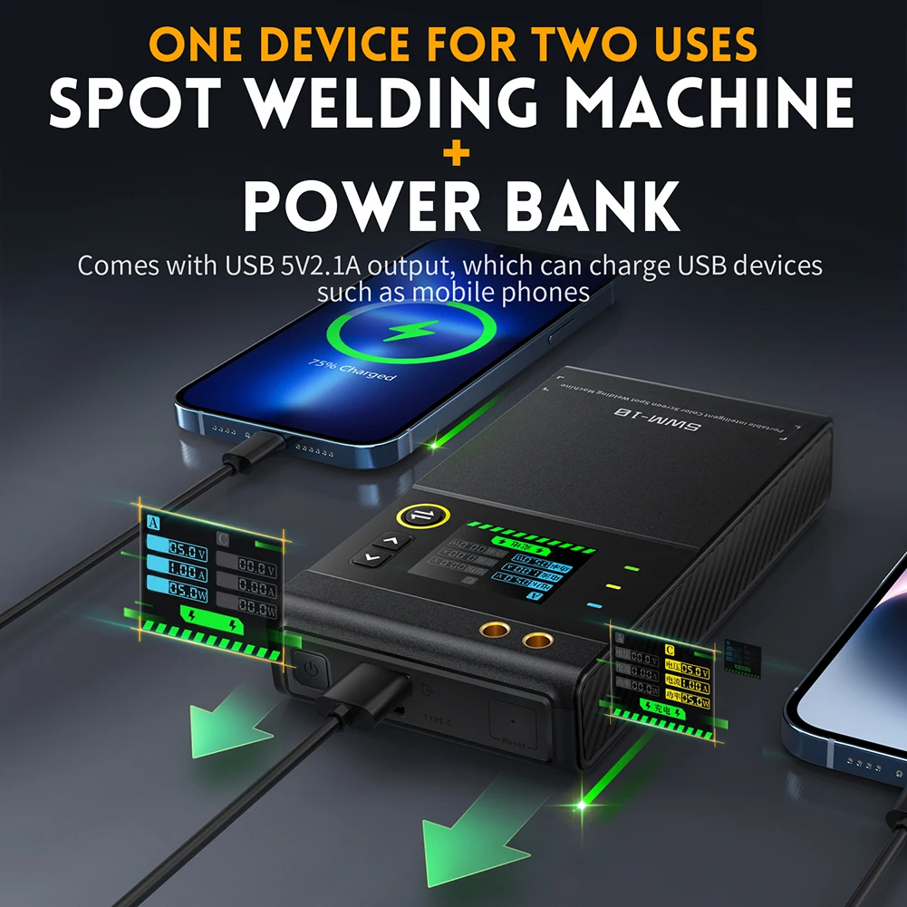 For FNIRSI SWM-10 Portable Battery Spot Welder DIY Mini Welder Battery Pack Welding Tool 5000mah Can Weld 0.25mm