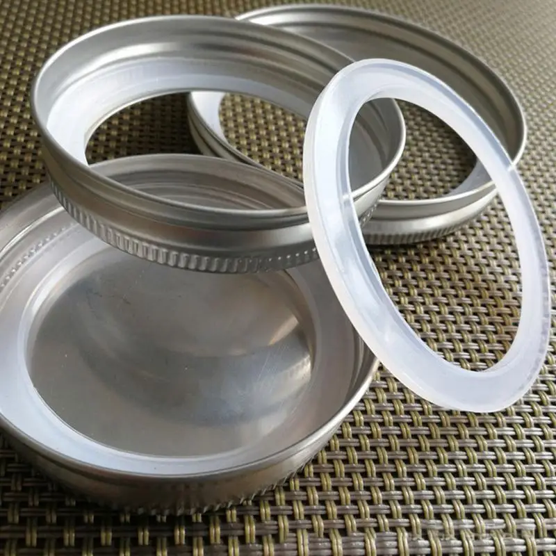 Storage Jar 10PCS Reusable Silicone Seals Plastic Storage Lids Gaskets For Leak Proof Mason Jar Lids O-ring 70/86mm Mason Jar Gaskets