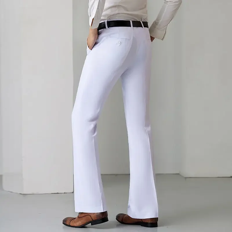 Trousers for Men Stretch Bell Mouth Elastic Draped Flared Man Suits Pants Fluid Thin Casual Tailoring Clothes Offer High Quality casual pants