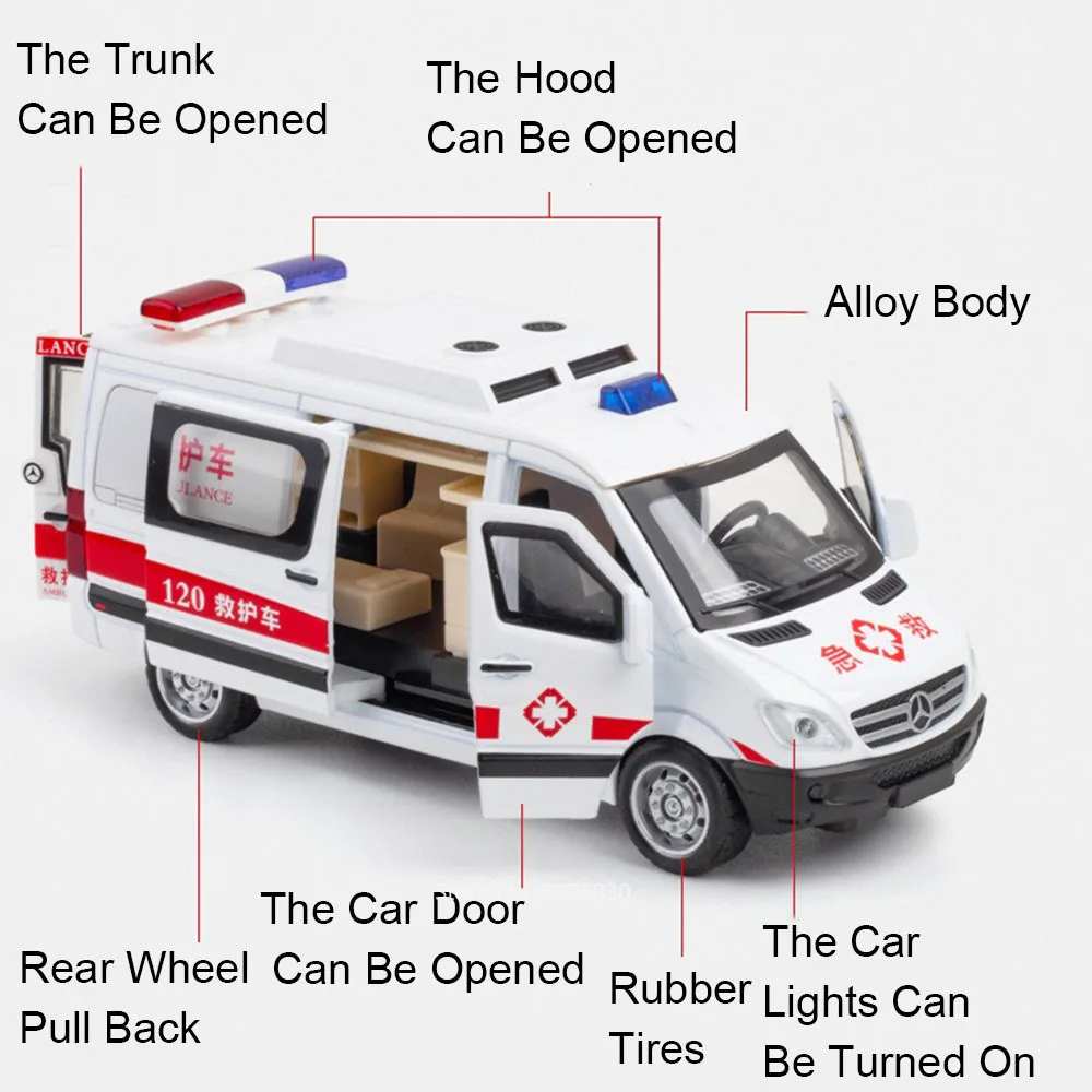 1/32 Pressofuso In Lega Benz Ambulanza Modello di Auto Giocattolo Luce  Suono Ruota di Auto Tirare Indietro Pneumatici di Gomma Veicoli In  Miniatura Regalo Per Bambini giocattoli - AliExpress, image size:1000x1000