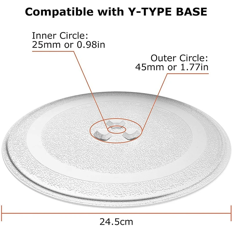 Universal Microwave Glass Plate Durable Microwave Glass Turntable Plate Round Plate Cover Replacement 24.5cm Microwave Oven Spare Parts
