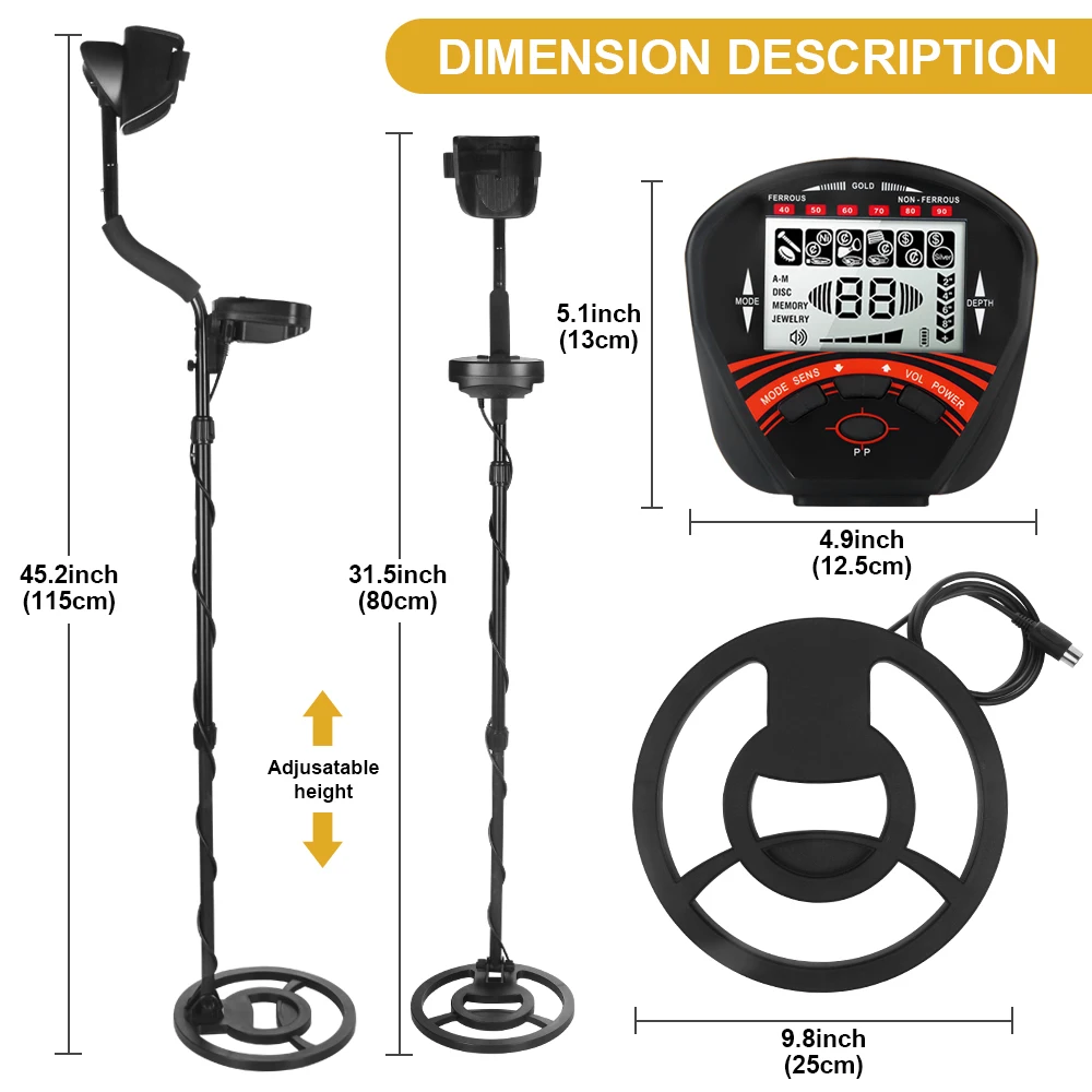 TIANXUN Professional MD810 Gold Metal Detector High Performance Underground Treasure Hunter LCD Screen Display Super Stable