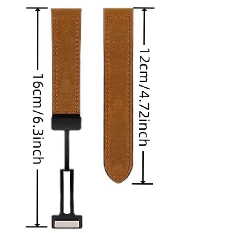 Breathable Silicone Leather Smart Watch Strap - Quick Release 22mm Steel Wristband