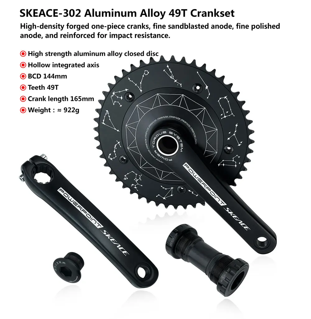 Crankset 165mm 144BCD Single Speed Fixed Gear Bike Chainwheel