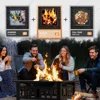 Multifunctional Patio Fire Pit Table, 32in Square Metal BBQ Firepit Stove Backyard Garden Fireplace with Spark Screen Li 4