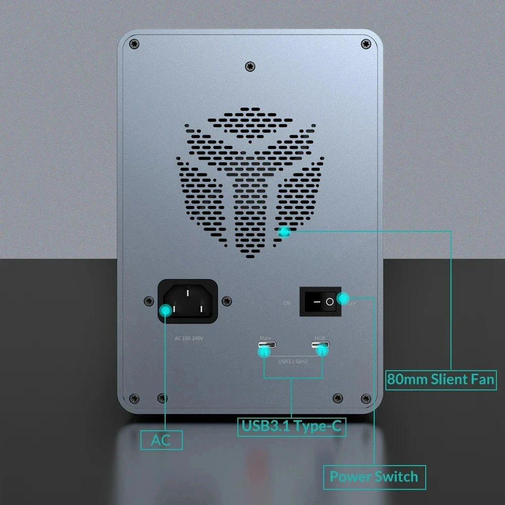 Yottamaster JBOD ϵ ũ Ŭ ȣȯ , 뷮 RAID, FS5C3 5Bay USB, USB3.1 (GEN2), CŸ, 2.5, 3.5 ġ, 80TB (Sing 16TB)
