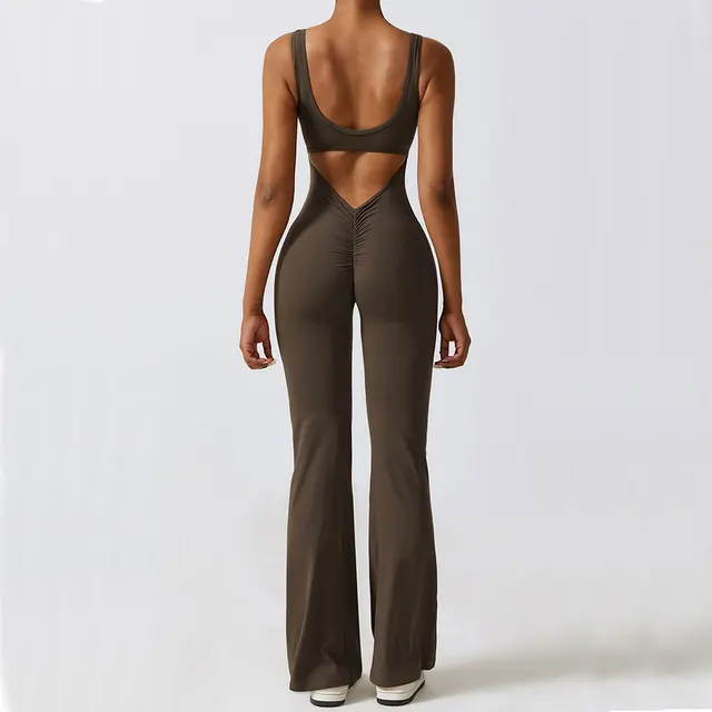 Nouvel ensemble de sport pour femme : Combinaison de yoga, tenue de sport, combinaison de fitness extensible, body push-up pour l'entraînement 1