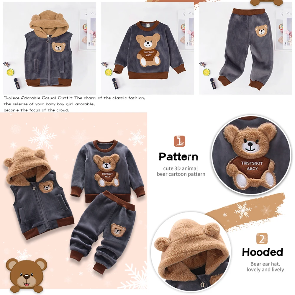 3PCS Toddler Winter Outfit 3