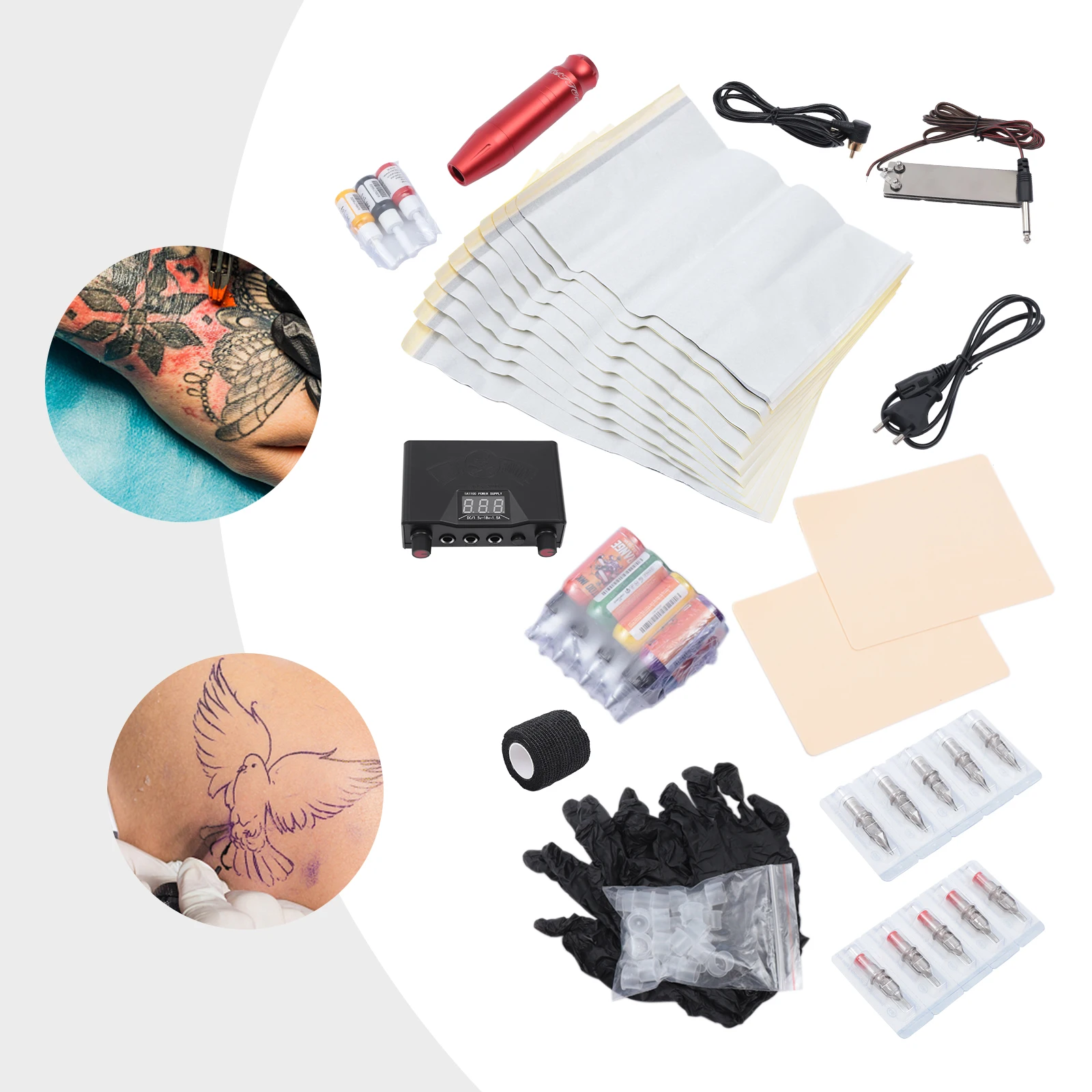 Kit Di Mascherine Per Penna Per Tatuaggi Rotazioni Per Artisti Di Tatuaggi In Lega Di Alluminio
