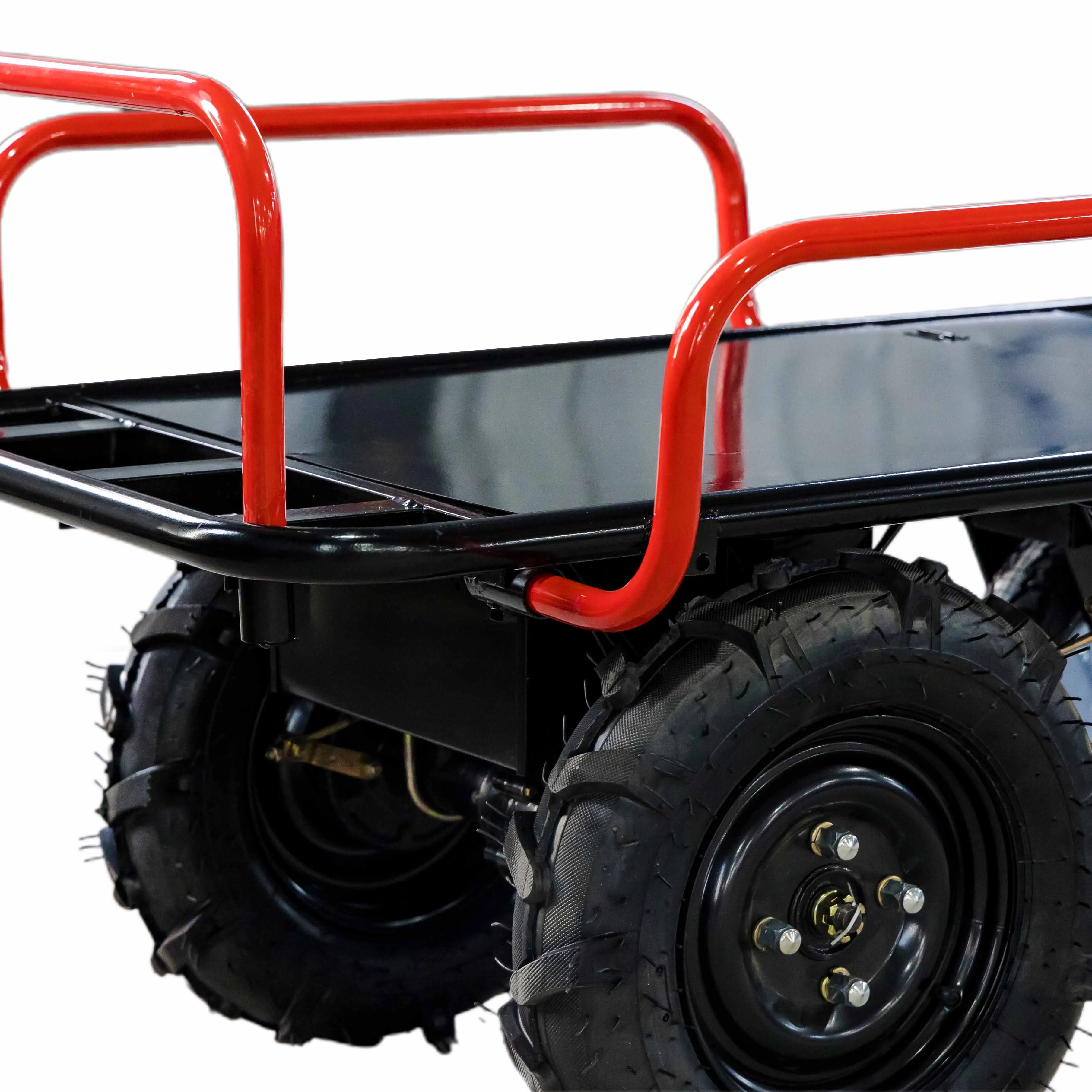 4 Wheel Metal Cargo Outdoor Garden Cart Dump Wagon Heavy Duty 4 Wheels Platform Hand Cart Trolley Electric Hand