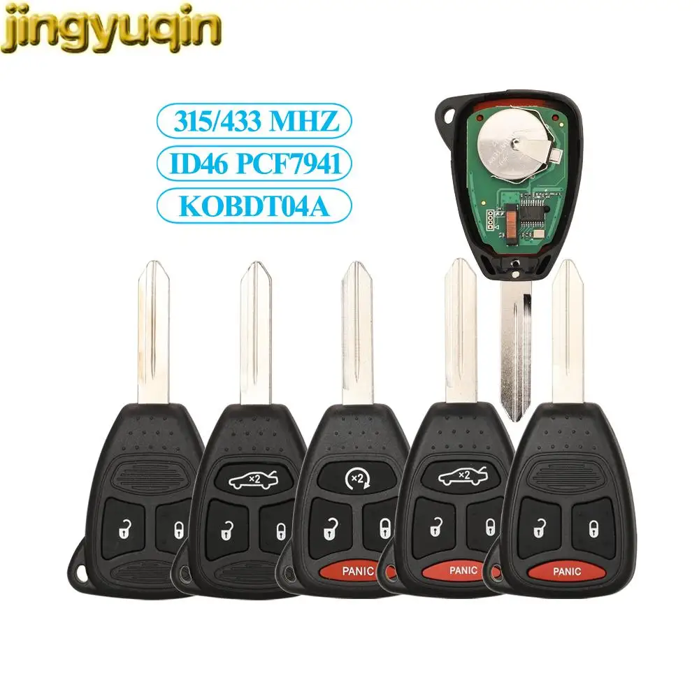 

Jingyuqin KOBDT04A 315/433MHZ ID46 PCF7941 For Jeep Commander Chrysler Aspen Dodge Dakota Durango Ram Car Key Alarm Remote Fob