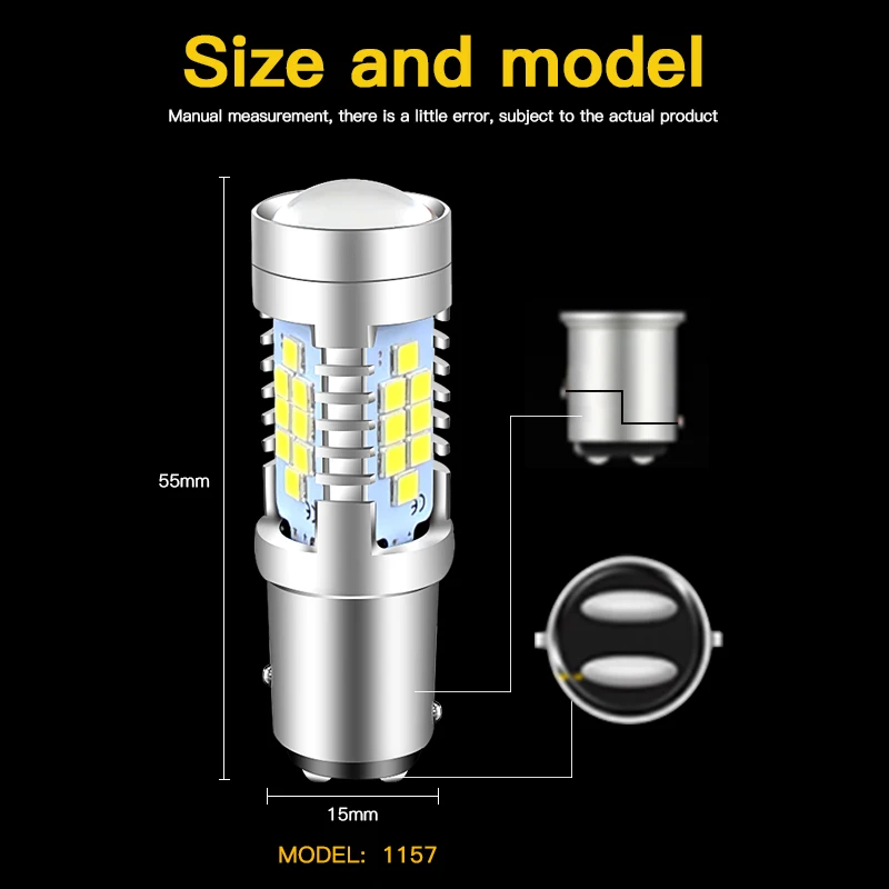 6000K  ȭƮ CAN  LED ְ  DRL , 2015   ϰ̵ 12V 1157 LED P21/5W BAY15d  LED, 2 