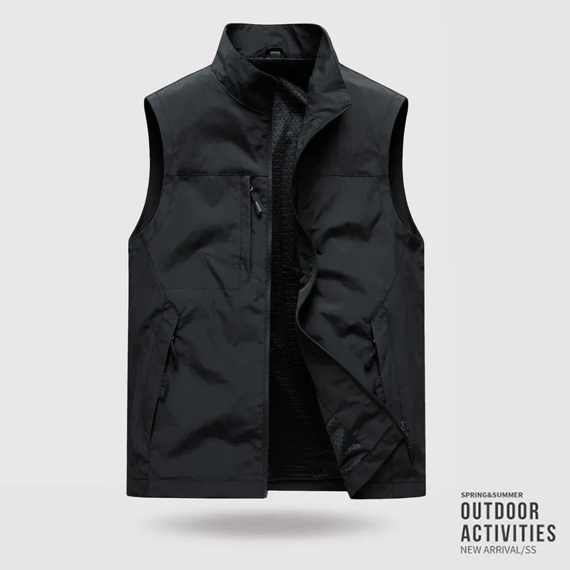 Multipocket Vest Man Waterproof Large Size Sleeveless Jacket Windbreaker Luxury Clothing Hunting Fishing Work Vests Hiking Vest
