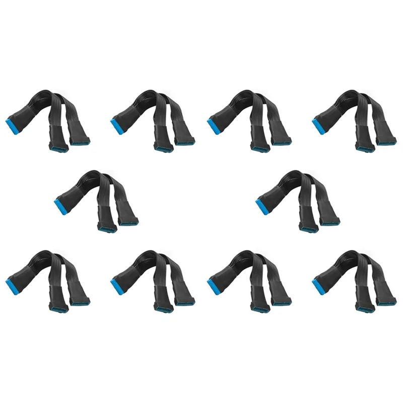 

10X Motherboard USB 3.0 19PIN Header 1To2 Extension Splitter Cable 19Pin 20Pin Internal Extension Header Adapter Cable