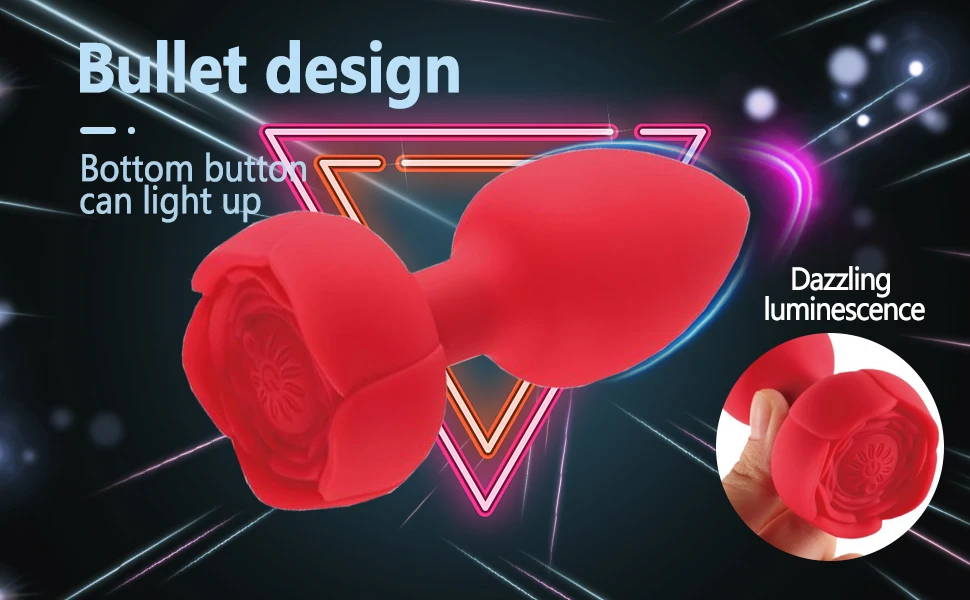 Rose Kauko-ohjattava Anustappivibraattori Seksilelut Miehille Naisille Homo G-piste Anaalivibraattorit LED-vilkkuva valo Eturauhaselle_voghion.com