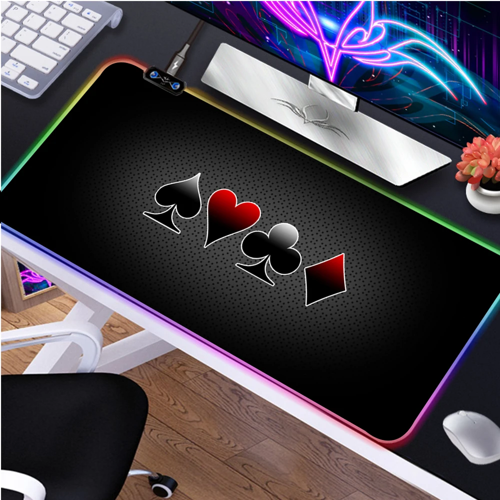 Poker Table Pads Carpet Mouse Computer Gaming Pc RGB mouse pad Keyboards Accessories Keyboard Gamer Kit Laptop Pad Xl Kawaii Big