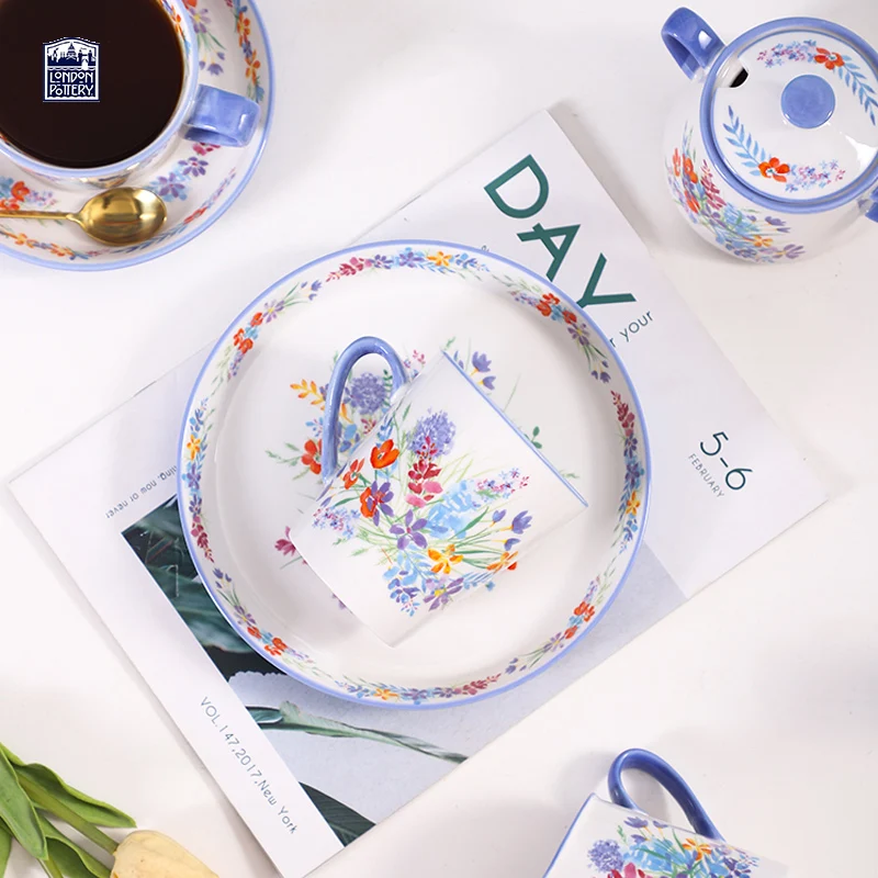 LondonPottery Viscri Meadow Range Afternoon Tea Set Ceramic Coffee