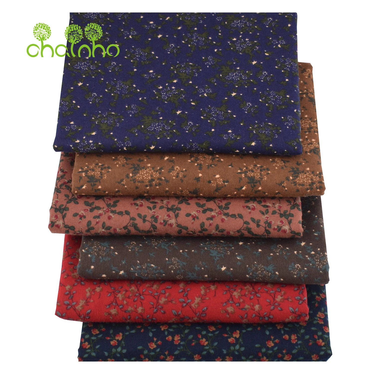 Chainho,Printed Plain Brushed Cotton Fabric,DIY Sewing Quilting Material For Cushion,Pillow,Sofa,Tablecloth,Floral Series,25MM6