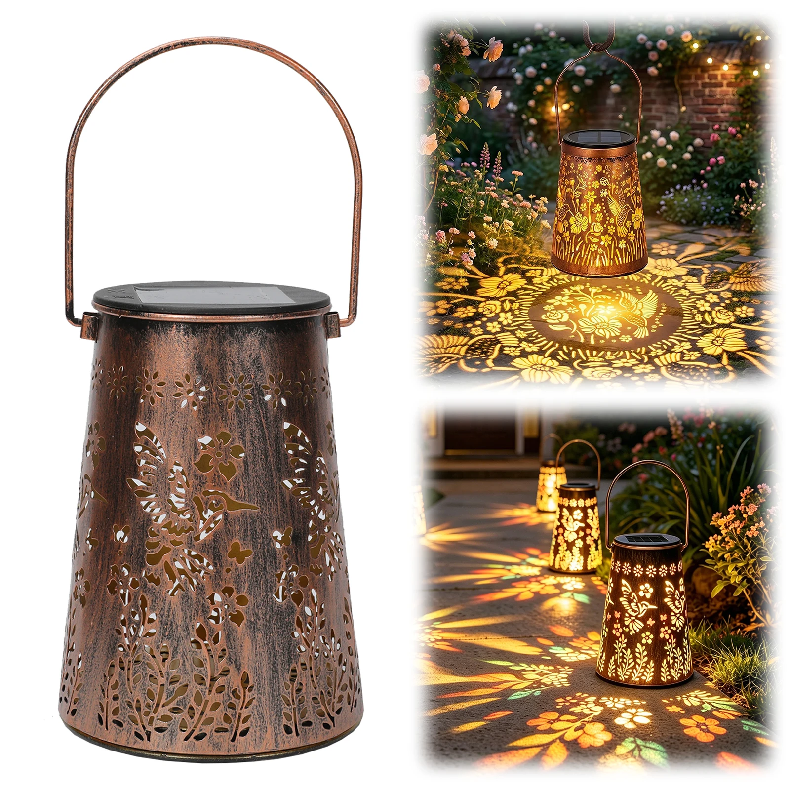 2Pcs Hummingbird Solar Lanterns Outdoor Waterproof Gift for Moms Women Mother Grandma for Yard Patio Porch Balcony Garden Decor