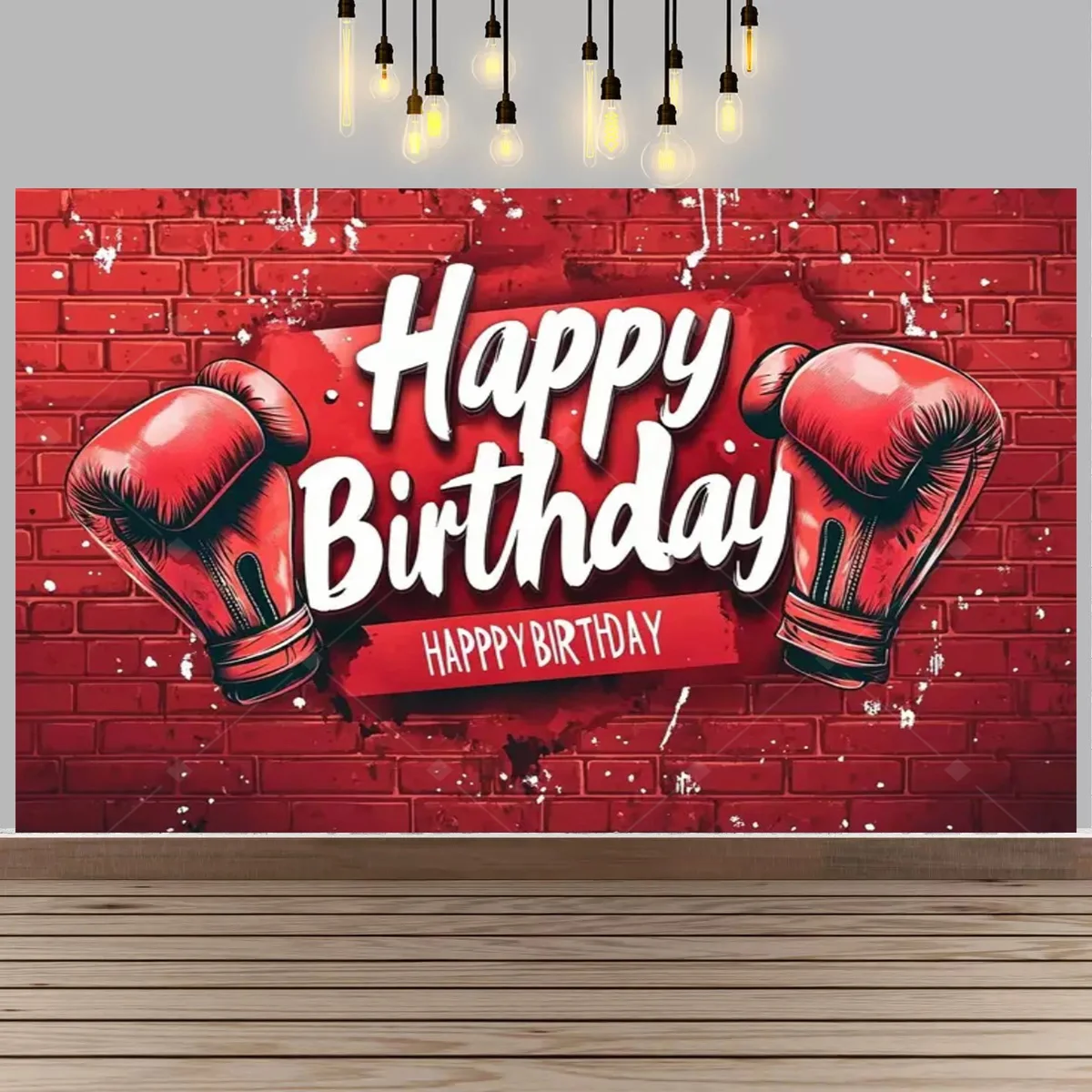 Boxen Thema Geburtstag Party Dekoration Hintergrund Boxhandschuhe Boxen Veranstaltungsort Szene Dekoration Poster Hintergrund Party Supplies – Detail 8