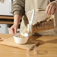 Airtight Rice Storage Container with Measuring Cup Cereal Dry Food Containers Dispenser Pet Dog Cat Food Container Box BPA Free 2