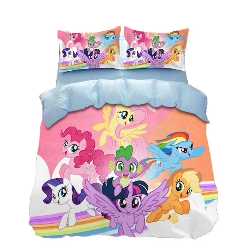 

My little pony animation peripheral children's cotton cute four-piece cartoon girl quilt cover three-piece set creative gift