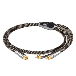 Premium HIFI RCA to Dual RCA Audio Cable - 6N OFC Subwoofer Y Splitter for High - Quality Sound Systems (Rca to 2rca cable)