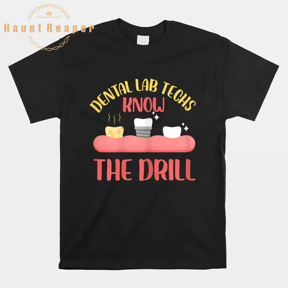 Мужская футболка Haunt Reaper, стоматологическая лаборатория, Techs знать дрель, рубашки, мужские хлопковые топы, футболки Мужская футболка Haunt Reaper, стоматологическая лаборатория, Techs знать дрель, рубашки, мужские хлопковые топы, футболки
