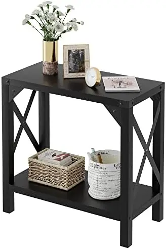 

Narrow End Table for Small Spaces, Rectangular Farmhouse Nightstand Sofa Side Table for Living Room, Bedroom, Lounge(Vintage)