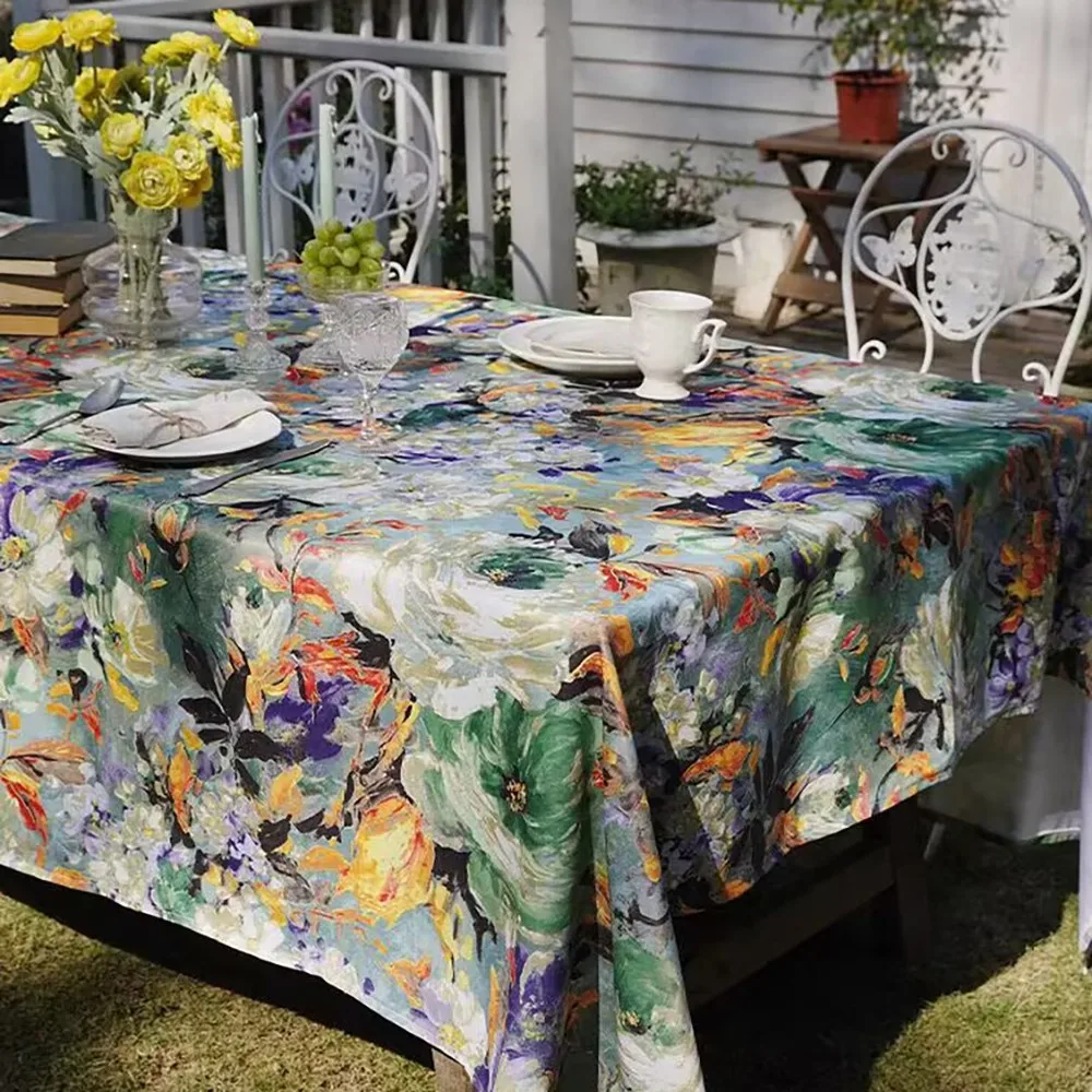 Chainho,Polyester Canvas Fabric,DIY Sewing Sofa Cover,Table Cloth,Outdoor Picnic Cloth Material,Floral Series,3 Sizes,25CF1