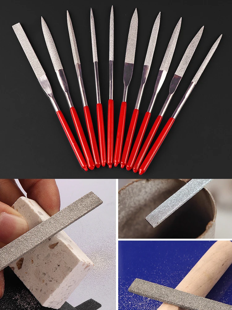 Description Picture 6 of itemDiamond Mini Needle File Set for Carpentry Jewelry Stone Glass Metal Ceramic Polish Carving DIY Craft Woodworking Hand Tools