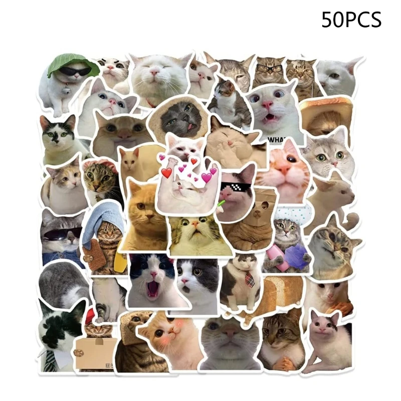 

50Pcs Cats Stickers for Teens for Cats Lover Hand Account Ready-to-Creat!!