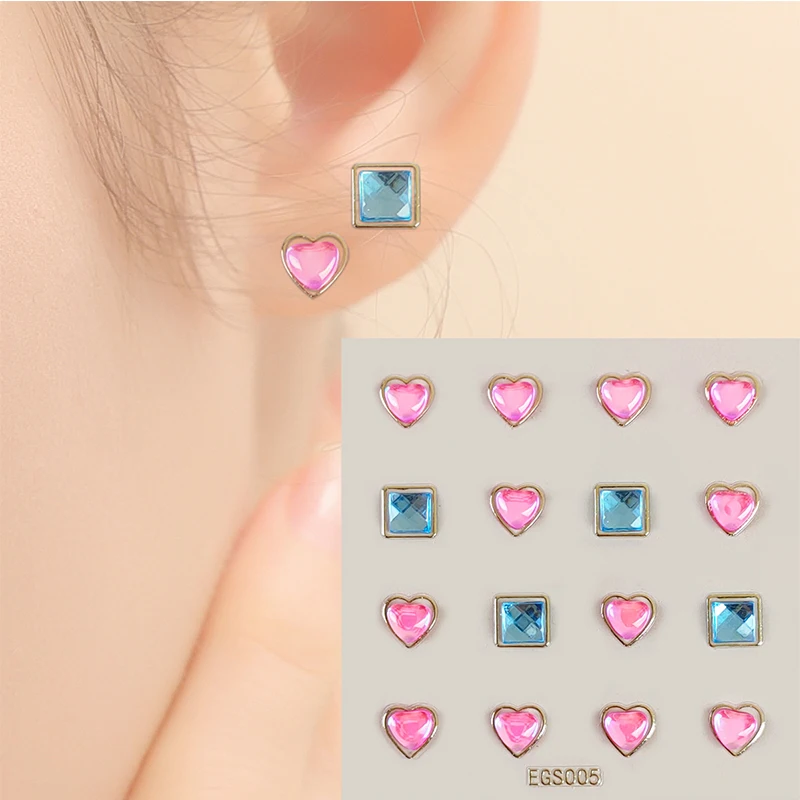 

3D Gem Stickers Earrings Stickers Glitter Sparkle Crystal Sticker Rhinestone Diamond Earrings Self-Adhesive Stickers Tattoos