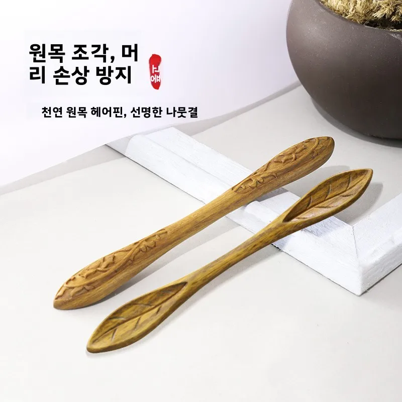 수제 녹나무 머리핀 여성용 전통 중국 스타일 헤어 액세서리 웨딩 파티 일상용 우아한 순색