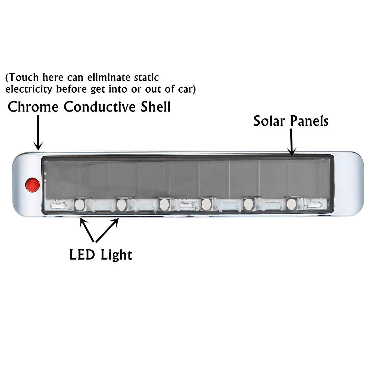 부품 LED 스트로브 블링커 액세서리 유용한 자동차 컬러풀 사이드 신호등 태양광 100*18*7.8mm 무선 7색 라이트