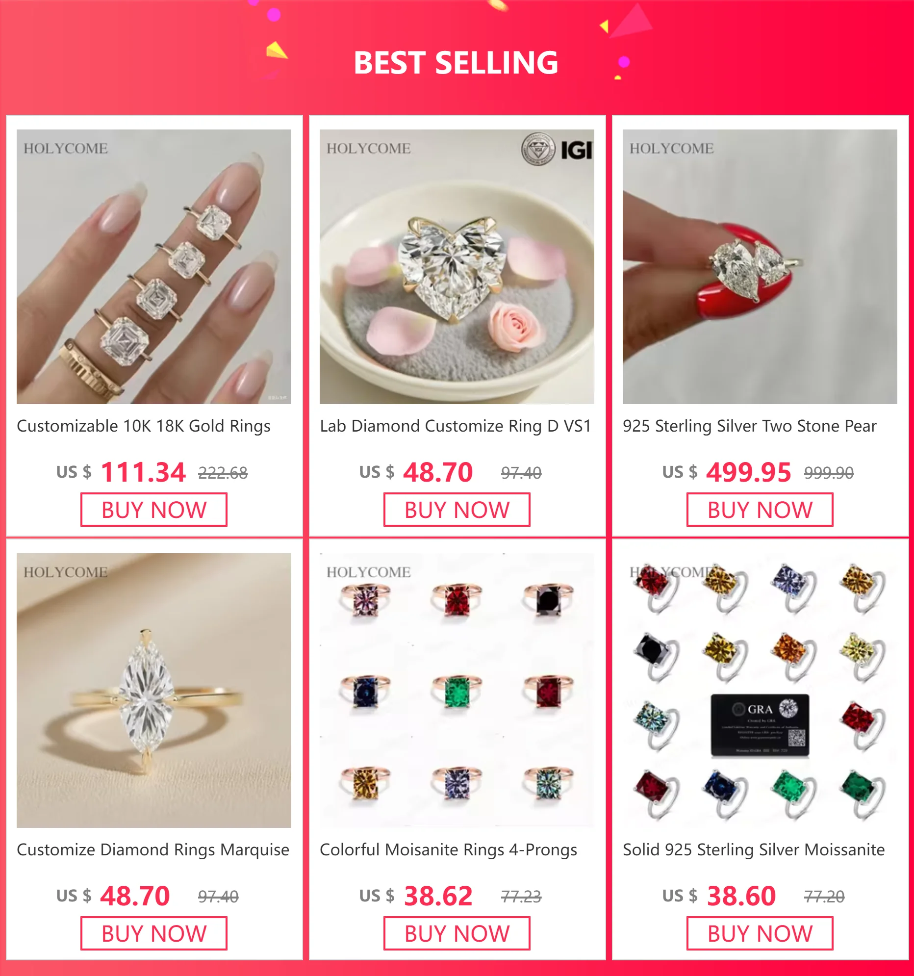 Labor-Gezüchteter Diamant Moissanit Ring D-Farbe Maßgefertigter Ehering S925 Silber 10K 14K 18K Vergoldet Damen Jubiläumsschmuck – Detail 1