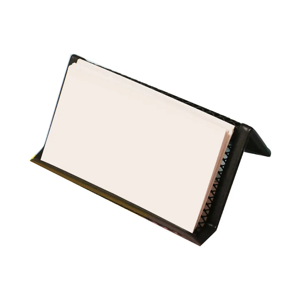 8Pcs 헤비 듀티 철 명함 홀더 이름 랙 ID 신용 카드용 데스크탑 주최자 10.5x8x5.6cm 블랙 전문가용