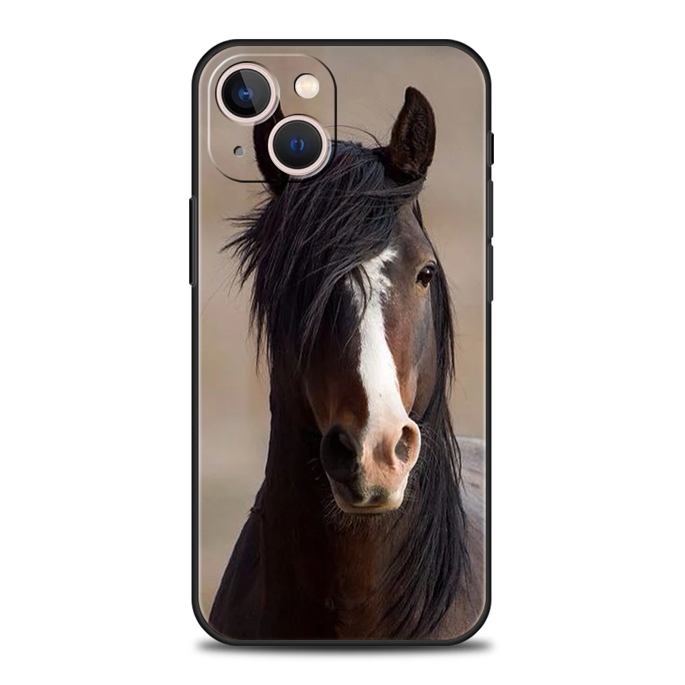 Elegant Horse Design Silicone Phone Case - Soft and Durable Shell Cover