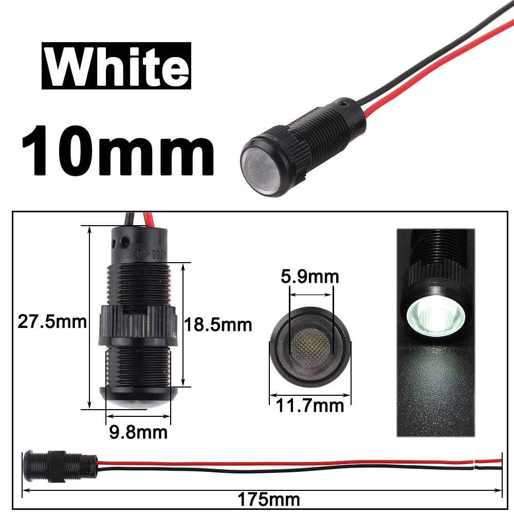 Multi-Color LED Indicator Light - Plastic Signal Dot Lamp (1 to 5 Pieces)