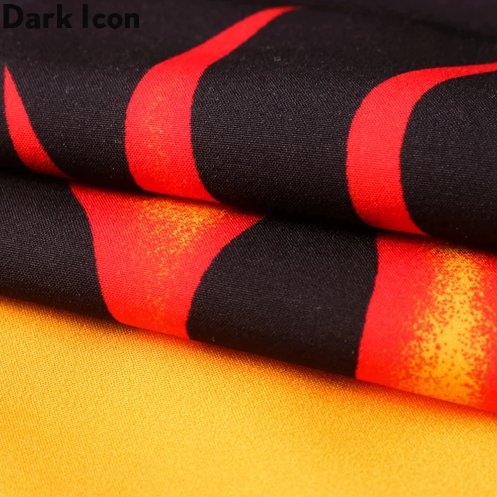 Dark Icon Flame Printed Men's Shirts Button Down Vintage Summer Street Shirts for Man Holiday Beach Shirts Hip Hop Man Clothing 5
